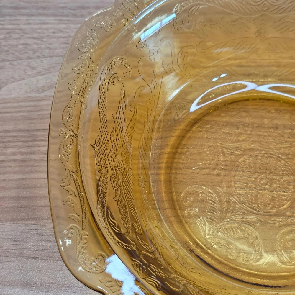 Vintage Federal Amber Madrid Recollection Glass‎ 9